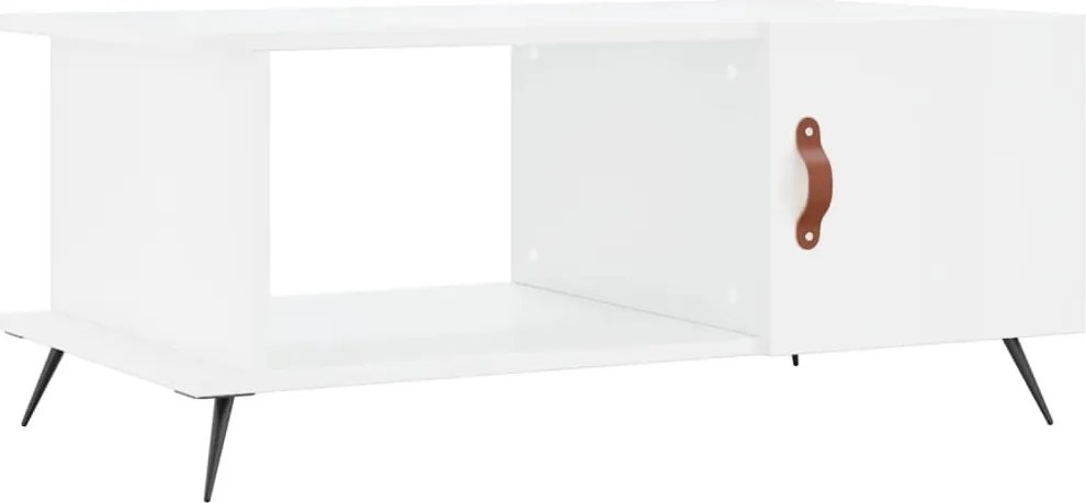 vidaXL Măsuță de cafea, alb extralucios, 90x50x40 cm, lemn compozit