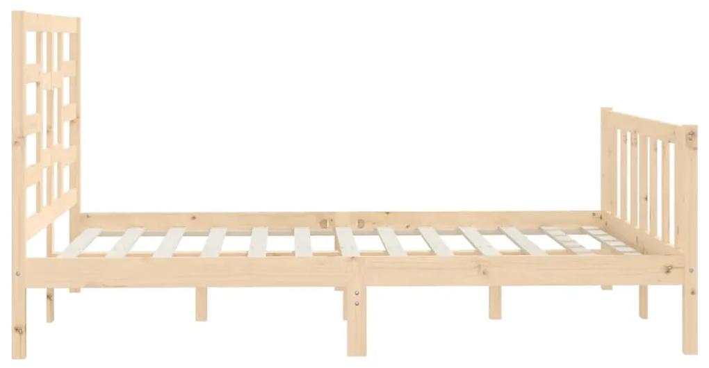 Cadru de pat, 5FT King Size, 150x200 cm, lemn masiv Maro, 150 x 200 cm