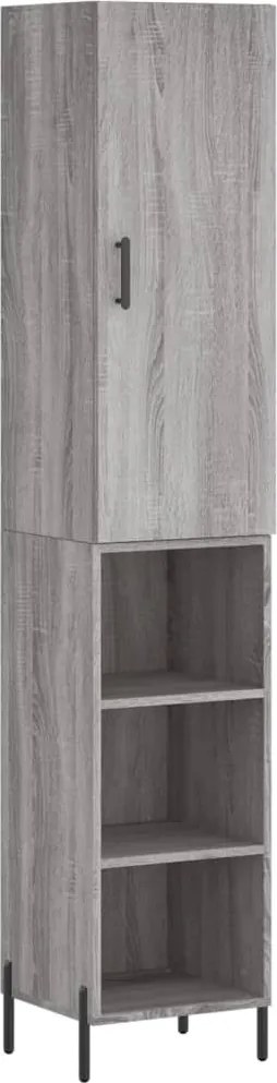 vidaXL Dulap înalt, gri sonoma, 34,5x34x180 cm, lemn prelucrat