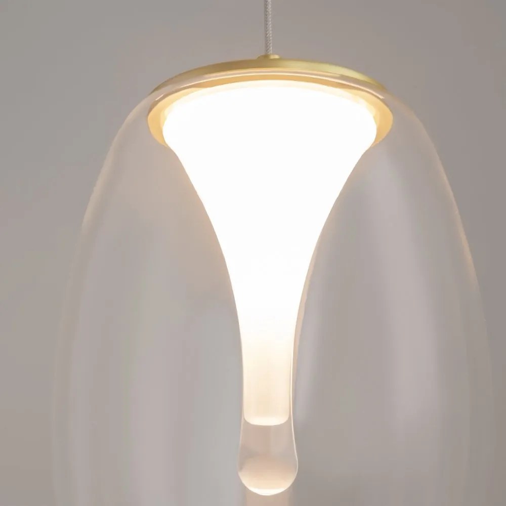 Pendul LED design decorativ Splash auriu/transparent