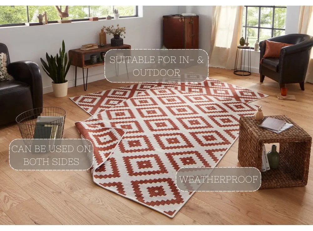 Covor adecvat pentru exterior NORTHRUGS Malta, 160 x 230 cm, maro - crem