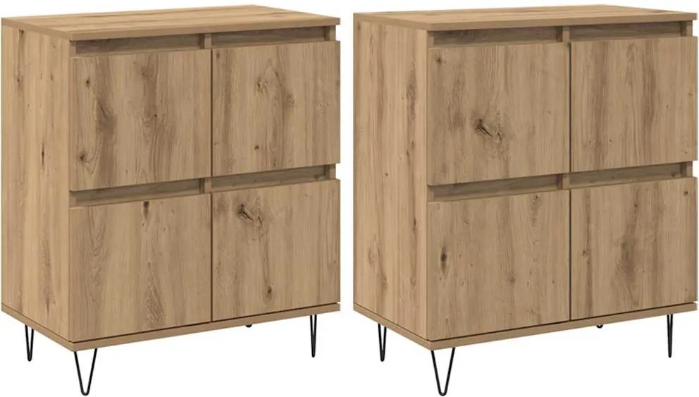 vidaXL Bufeturi 2 pcs stejar artizanal 120 x 35 x 70 cm Lemn compozit