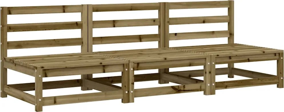 vidaXL Canapele grădină fără cotiere 3 buc. 70x70x67cm lemn pin tratat