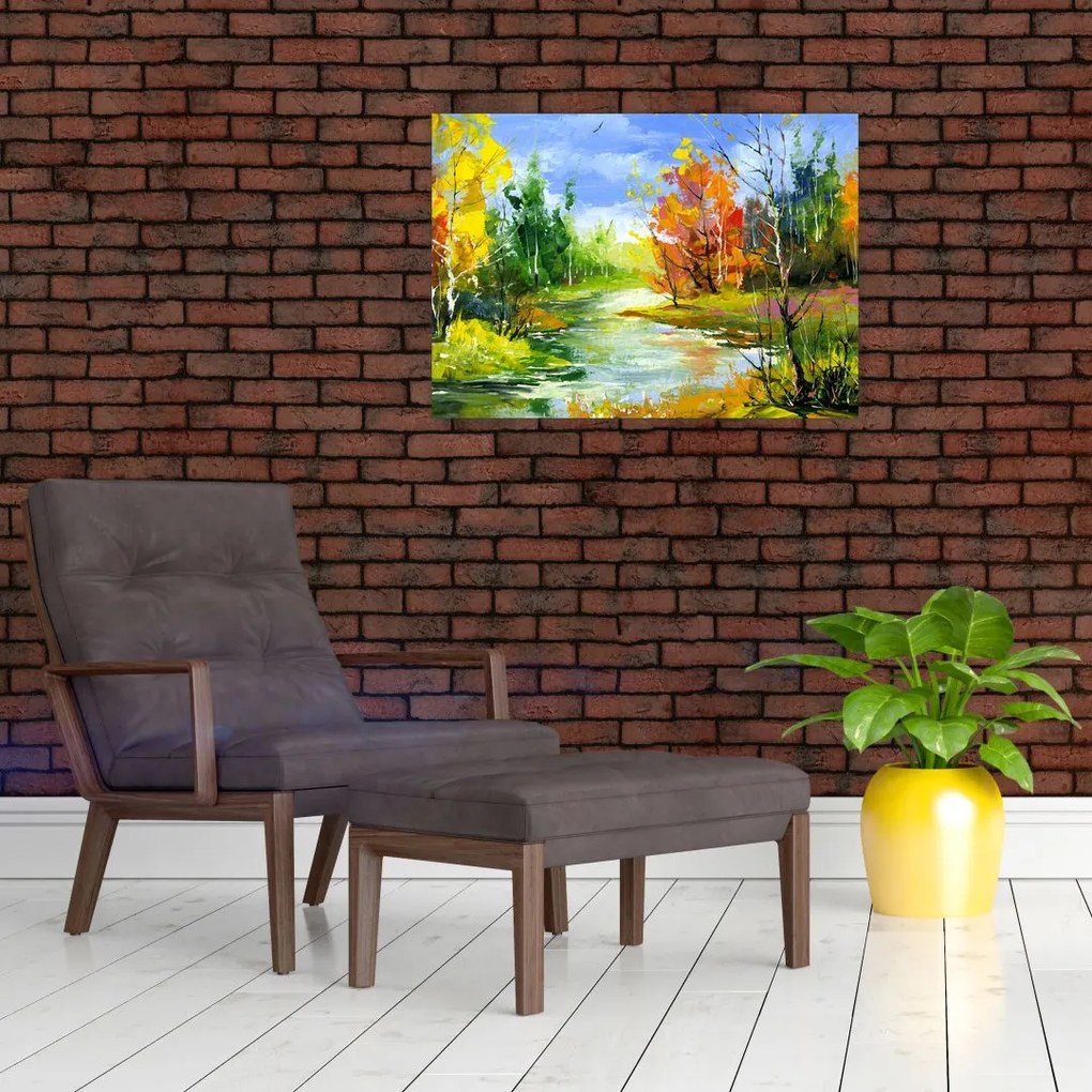 Tablou pe sticlă - Peisaj - pictură (70x50 cm)