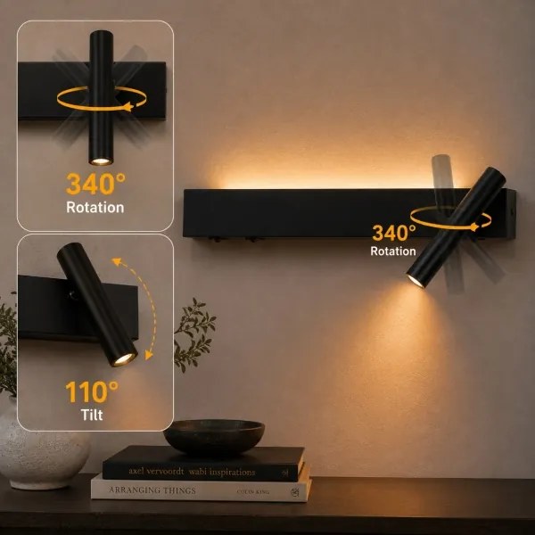 Brilagi - Aplica de perete LED tip spot ARLIX LED/3W/230V + LED/7W negru CRI 90