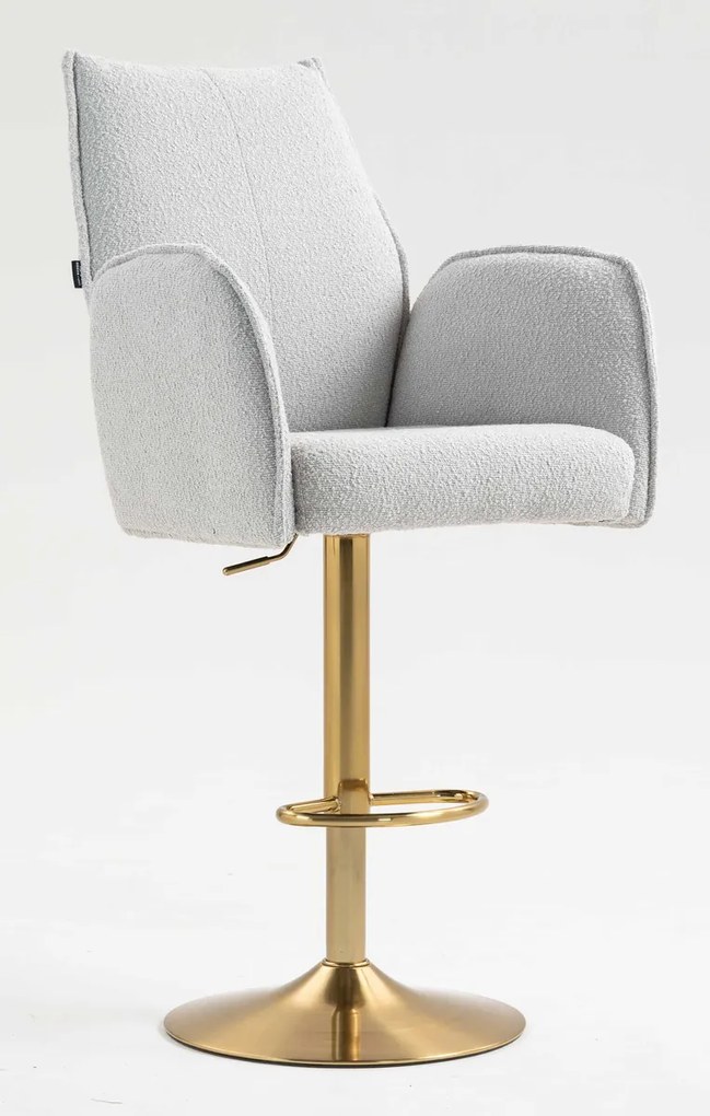HR280W Scaun Gri Boucle cu Bază Aurie