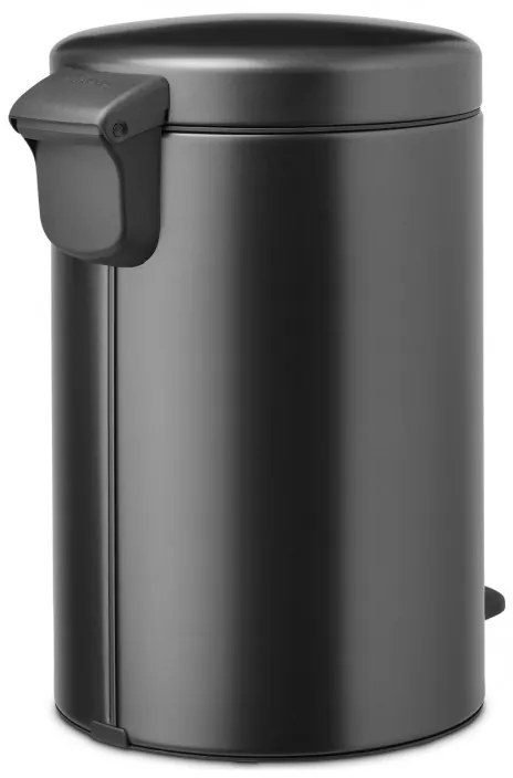 Cos de gunoi cu pedala Brabantia NewIcon 1008842, 12 L, Inchidere lina, Baza antiderapanta, Gri inchis