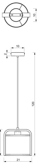 Lustră pe cablu JONKO 1xE27/60W/230V