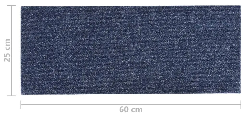 Covorase de scari autoadezive, 15 buc., albastru gri, 60x25 cm 15, grey blue, 60 x 25 cm