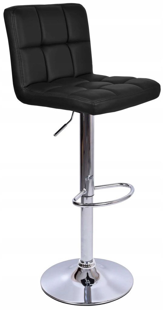 JAKS SCAUN DE BAR  ARAKO CHROM ECO-PIELE NEAGRĂ