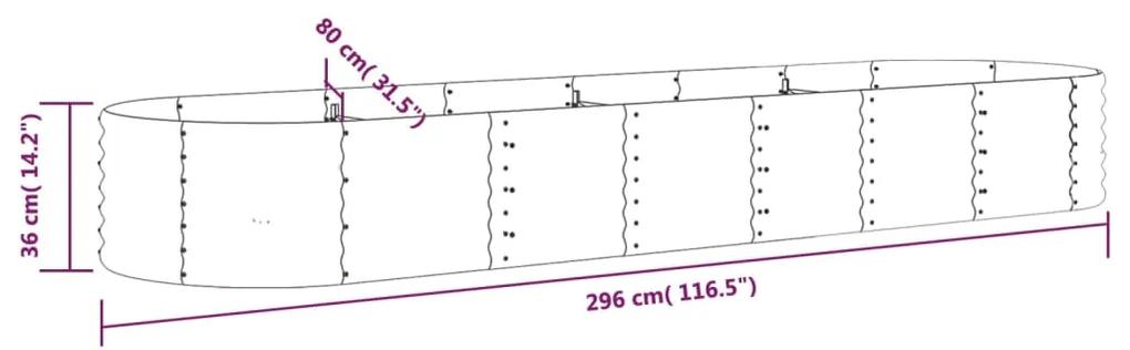 Jardiniera gradina maro 296x80x36 cm otel vopsit electrostatic 1, Maro, 296 x 80 x 36 cm