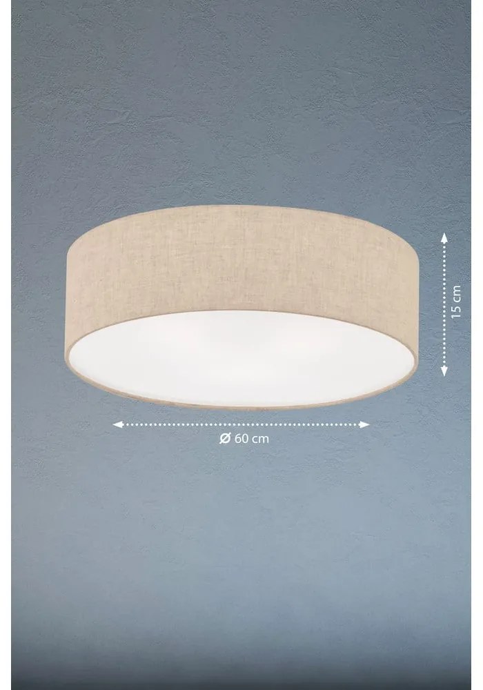 Plafonieră bej cu abajur textil ø 60 cm Thor – Fischer & Honsel