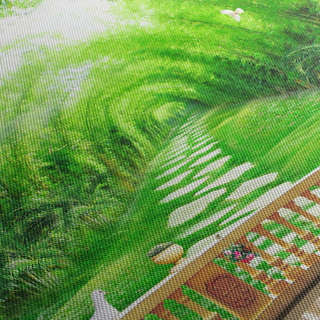 Tablou - Privire la grădina tropicală (150x105 cm)