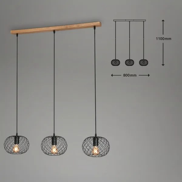 Brilo 4037-035 - Lustră suspendată pe cablu 3xE27/40W/230V