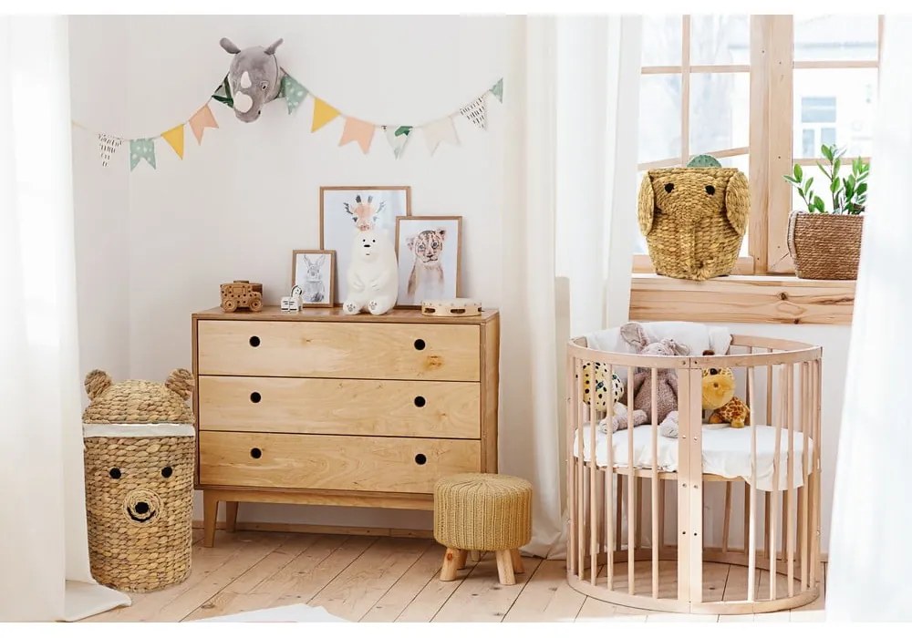 Coș de jucării pentru copii în culoare naturală din zambilă de apă ø 30x35 cm Elephant – Compactor