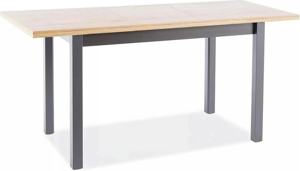 Masa extensibila ADAM, stejar artisan/negru, PAL laminat, 100/140x60x7