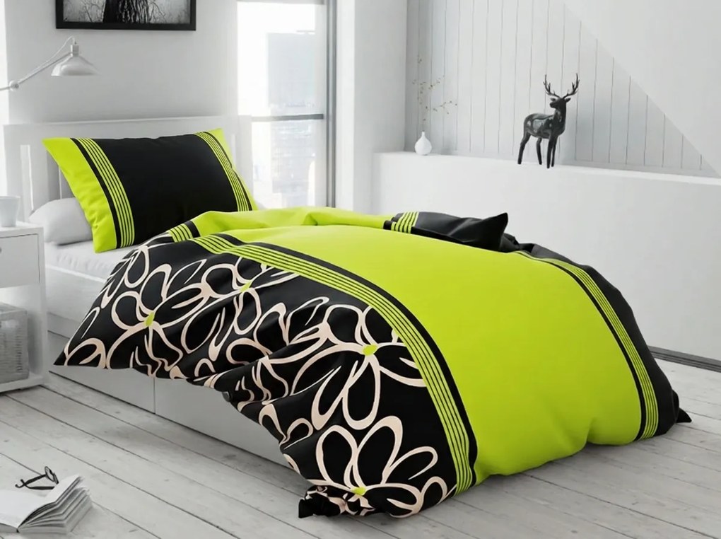 Lenjerie de pat din bumbac BELLA BLEND verde Dimensiune lenjerie de pat: 70 x 90 cm | 140 x 200 cm
