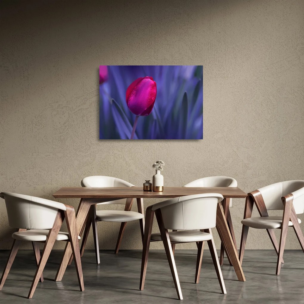 Tablou pe sticlă mugure de lalea (70x50 cm)