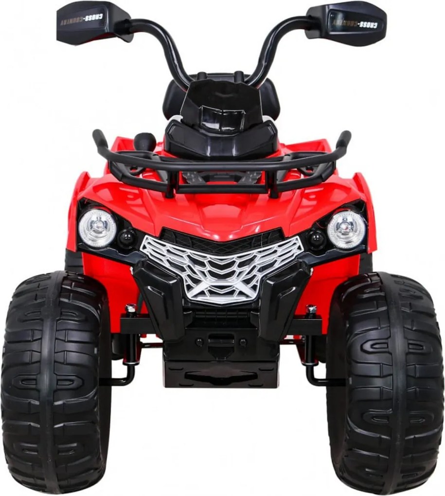 ATV Electric cu acumulator pentru copii NOVOKIDS™ Madness Quad PRO , Cu melodii si lumini, Lungime 100 cm, 3-8 ani , Max 30 kg , Roti EVA, 12V, Rosu