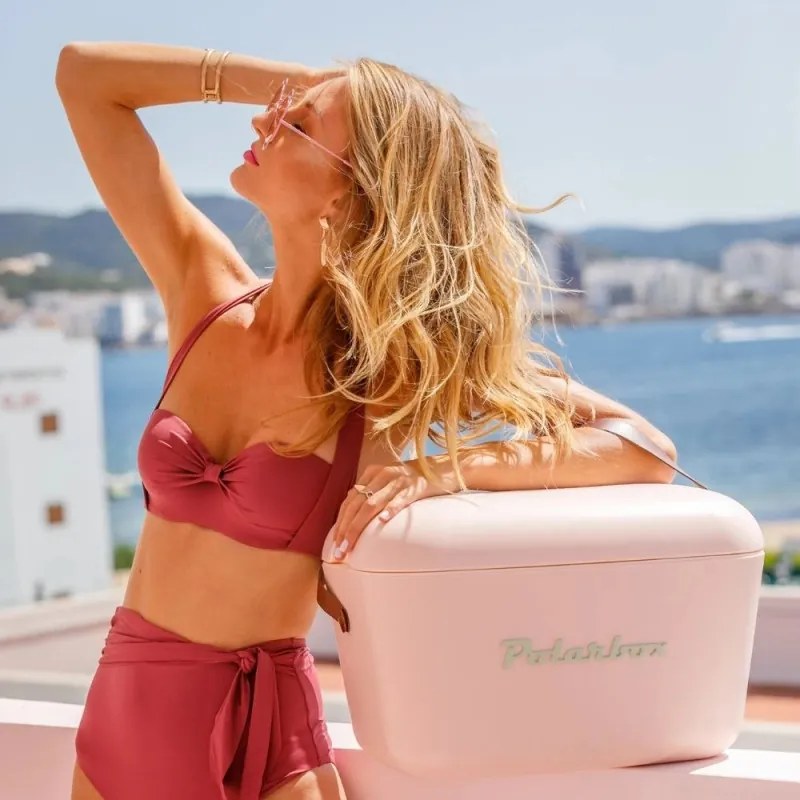 Geanta frigorifica Polarbox Pop, 12 litri, Polistiren AIRPOP, 5-15°C pana la 24 h, Violet/Portocaliu