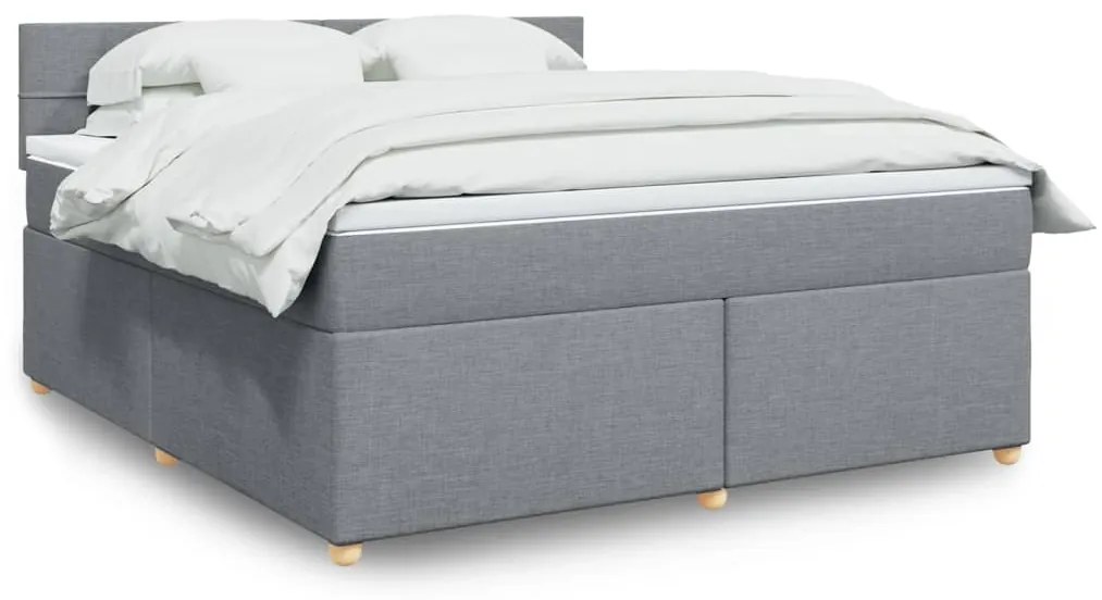 vidaXL Pat continental, gri deschis, 180x200 cm, material textil