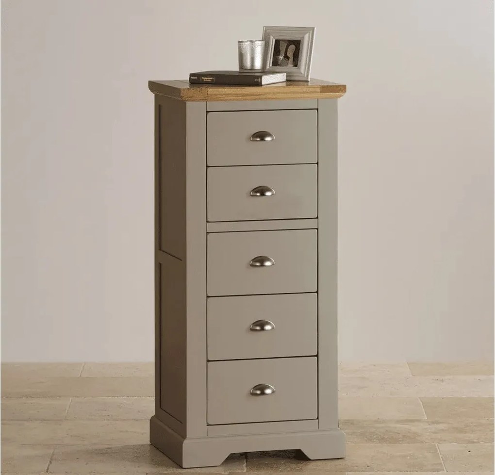 Bufet lemn masiv gri Ives Personalizabilă, 54 × 41 × 117 cm