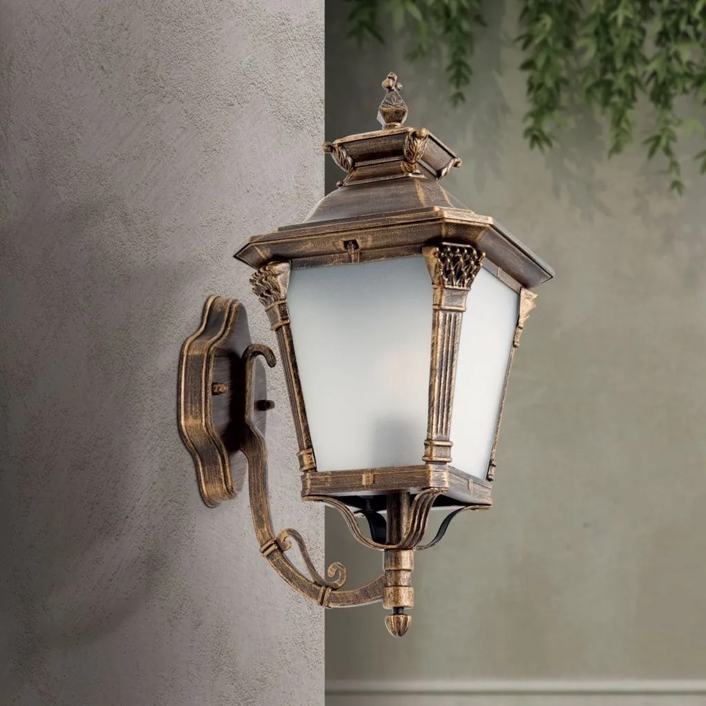 Aplica de perete exterior stil clasic IP23 Aiko AL 11-1138/1 Patina/aufwarts OR