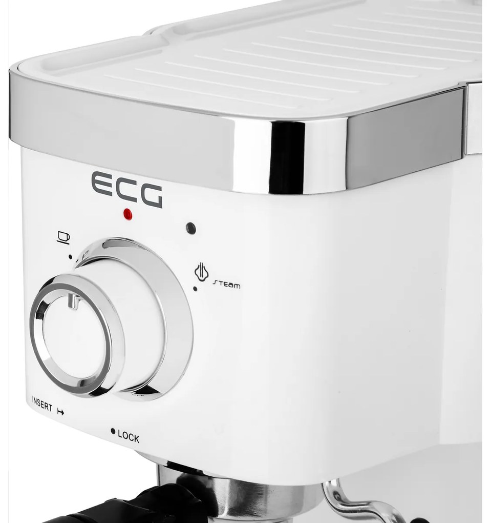 Espressor manual ECG ESP 20301 White, 1,25l, alb