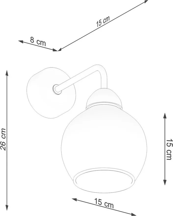 Aplică de perete neagră ø 15 cm Grande – Sollux