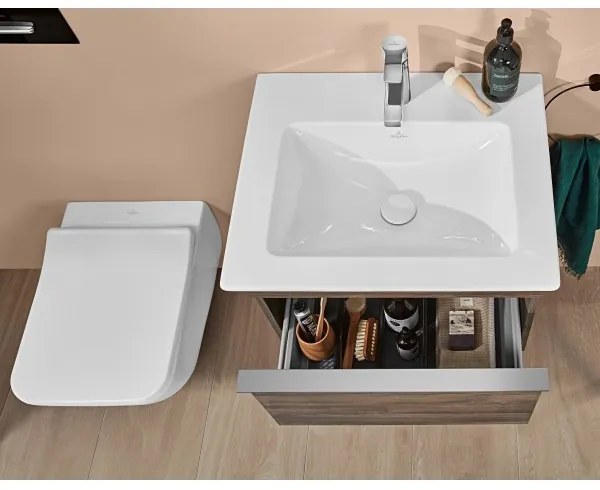 Set lavoar cu mobilier si oglinda, Villeroy&Boch Venticello, 60cm, A93201MS+41246101+A3106000
