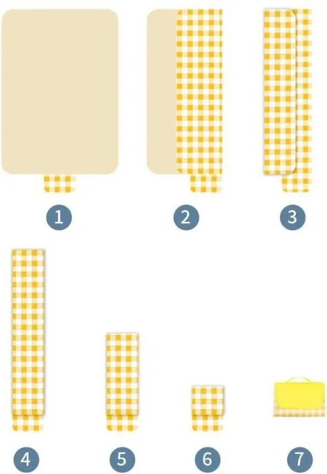 Saltea de plaja pliabila pentru picnic PIKNIX 145x200 cm - mai multe culori Culoare: Portocaliu