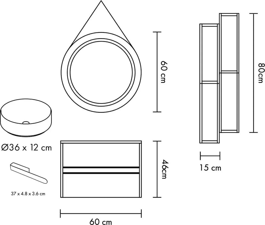 Set lemn masiv Mobilier Baie Suspendat Noce Model N1
