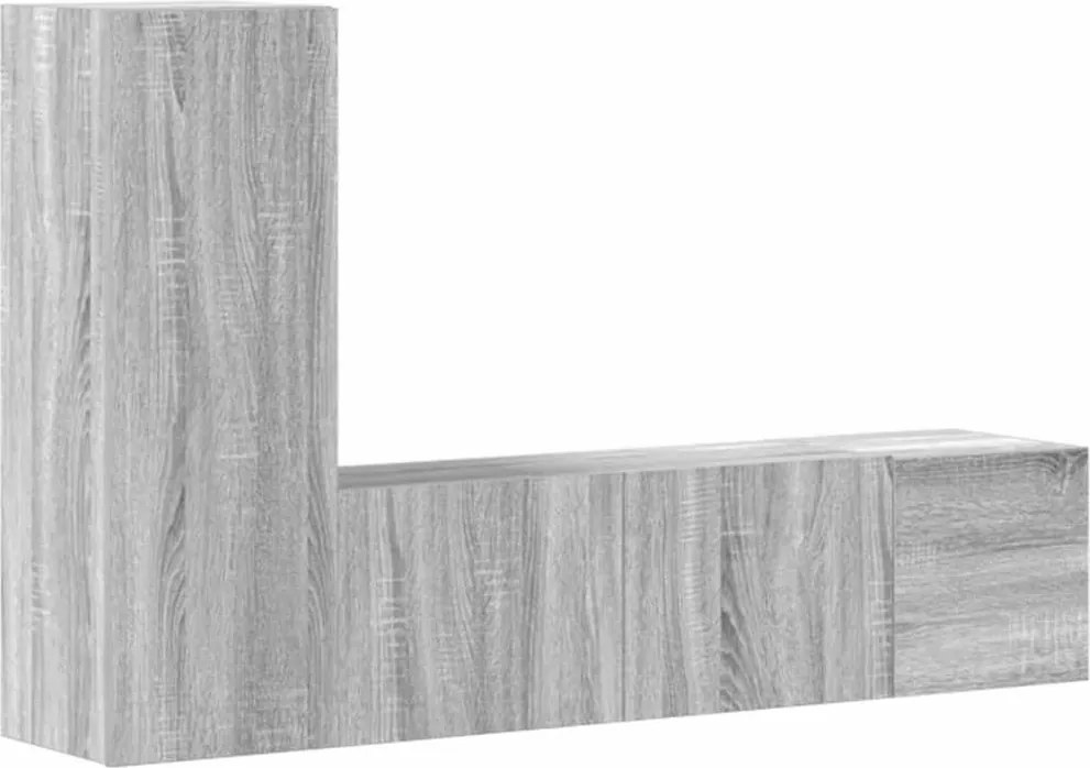 vidaXL Set dulap TV, 3 piese, gri sonoma, lemn prelucrat