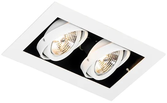 Spot modern încastrat alb cu 2 lumini reglabile - Oneon 70
