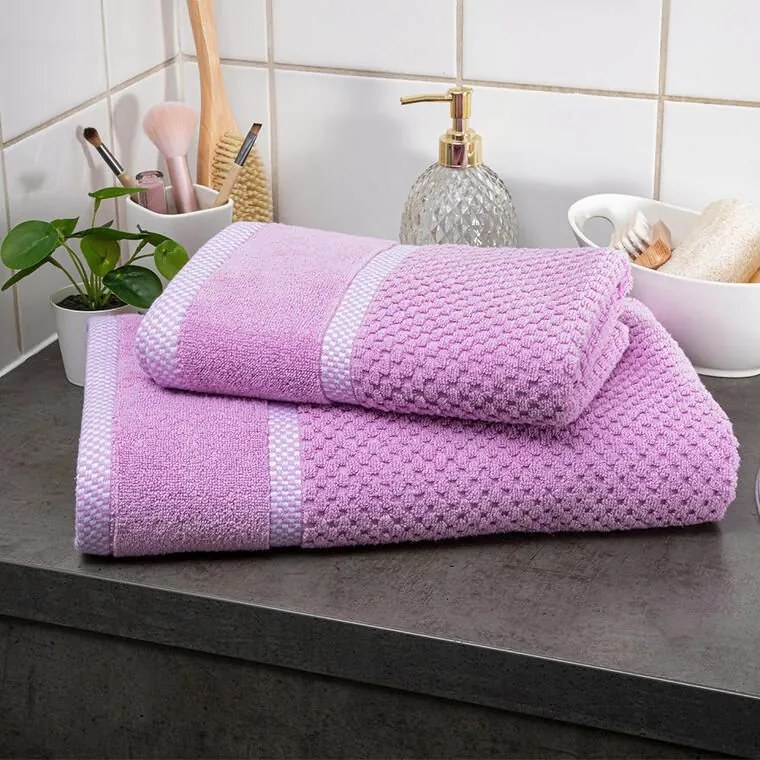 decoDoma Set de prosoape şi prosoape de baie din frotir MODENA liliac, 6 buc