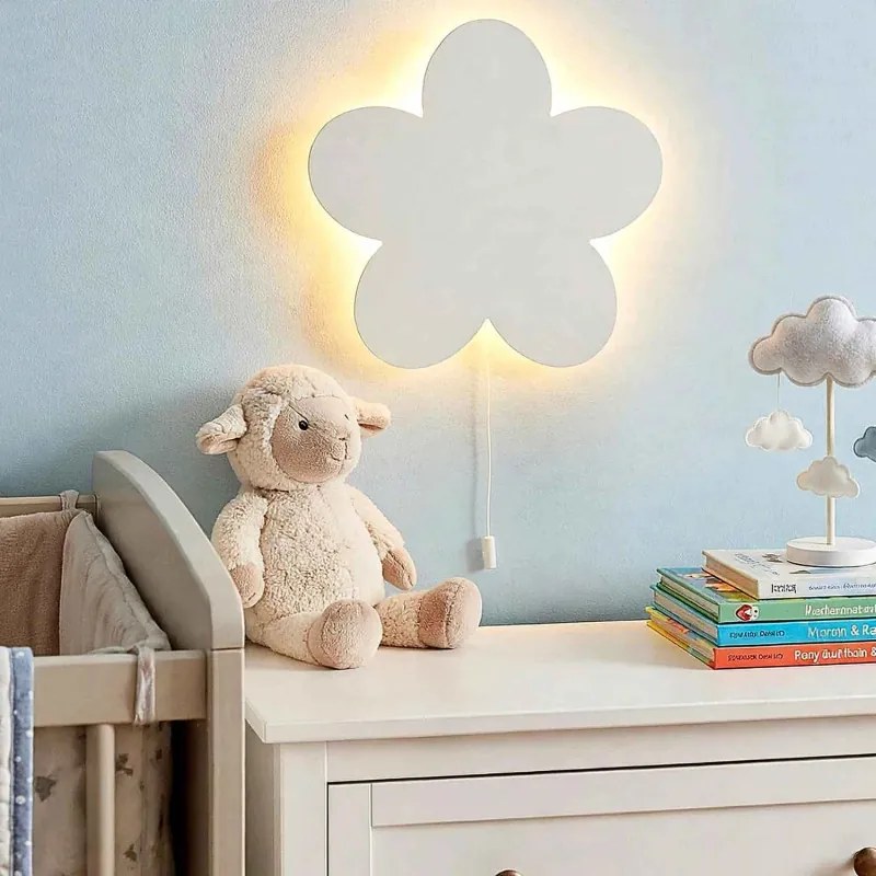 SENTOP | Lampă de perete pentru copii cu formă de floare, lumină de noapte LED | KVID