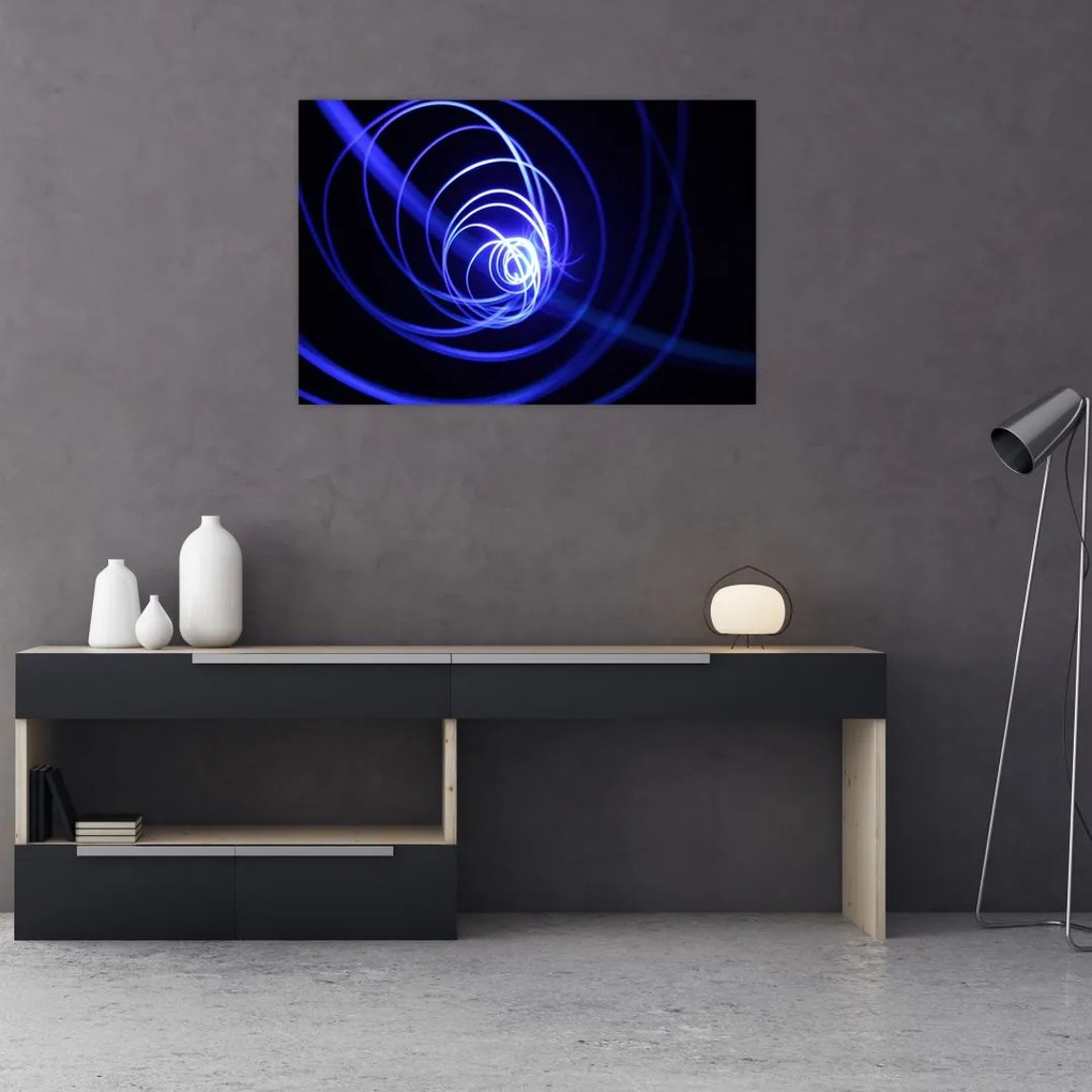 Tablou cu spirale albastre (90x60 cm)