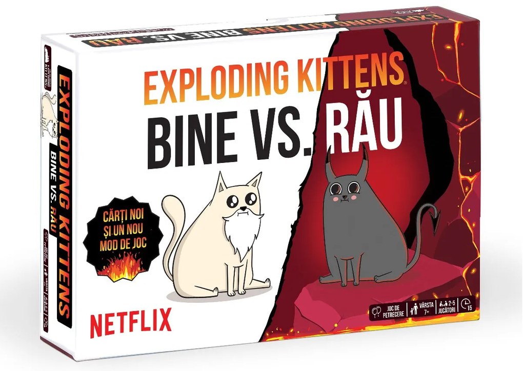 JOC DE SOCIETATE EXPLODING KITTENS: BINE VS RAU - EXPLODING KITTENS (EKIEK12RO)