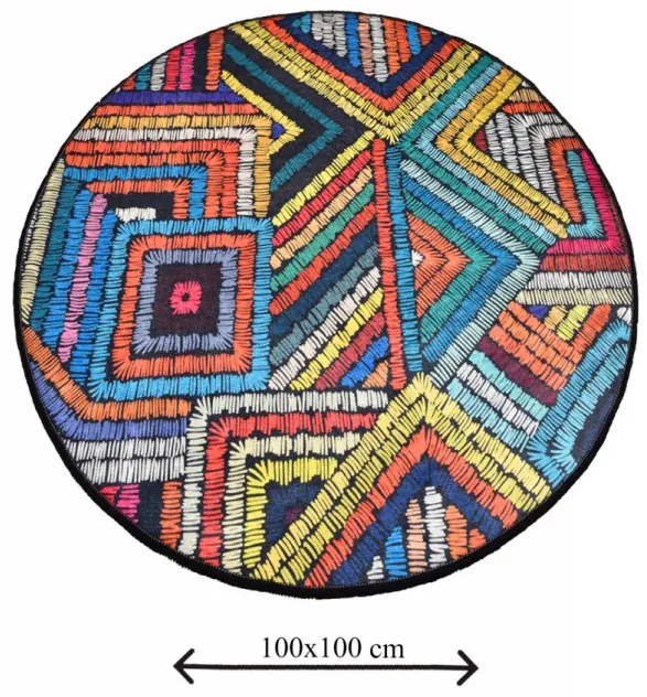 Covoraș de Baie Maglie DJT, Ø 100 cm, Multicolor