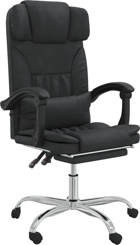 vidaXL Fotoliu de birou rabatabil cu masaj, negru, piele ecologică