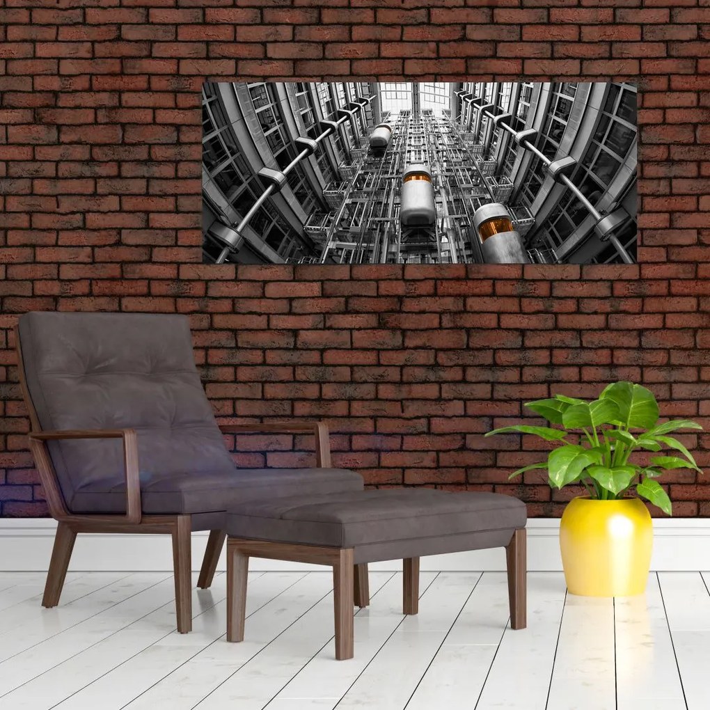 Tablou cu lift în clădire (120x50 cm)