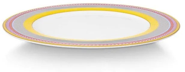 Farfurie din porțelan, Pip Studio, Stripes Yellow, 28cm, colecția Pip Chique