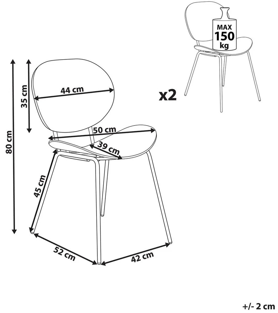 Set 2 buc scaune de sufragerie Sarrah (negru) . 1075889