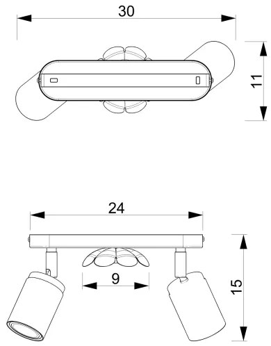 Spot FLOWER 2xGU10/8W/230V alb