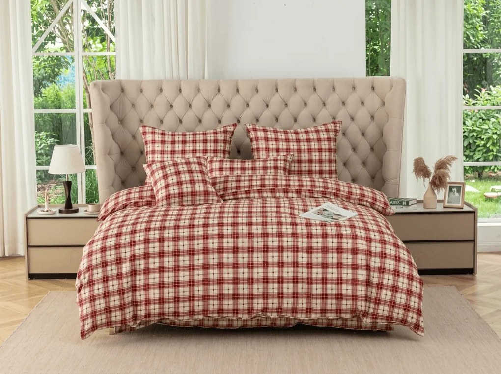 Lenjerie de pat din microfibra TARTAN HEART colorate Dimensiune lenjerie de pat: 2 buc 70 x 90 cm | 200 x 220 cm