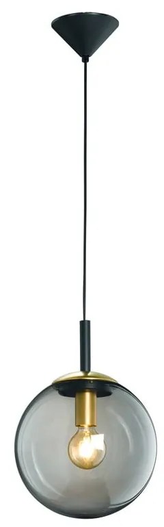 Lustră neagră cu abajur din sticlă Dini – Fischer &amp; Honsel