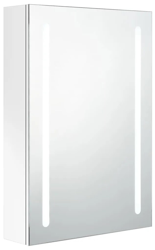 326501 vidaXL Dulap de baie cu oglindă și LED, alb strălucitor, 50x13x70 cm