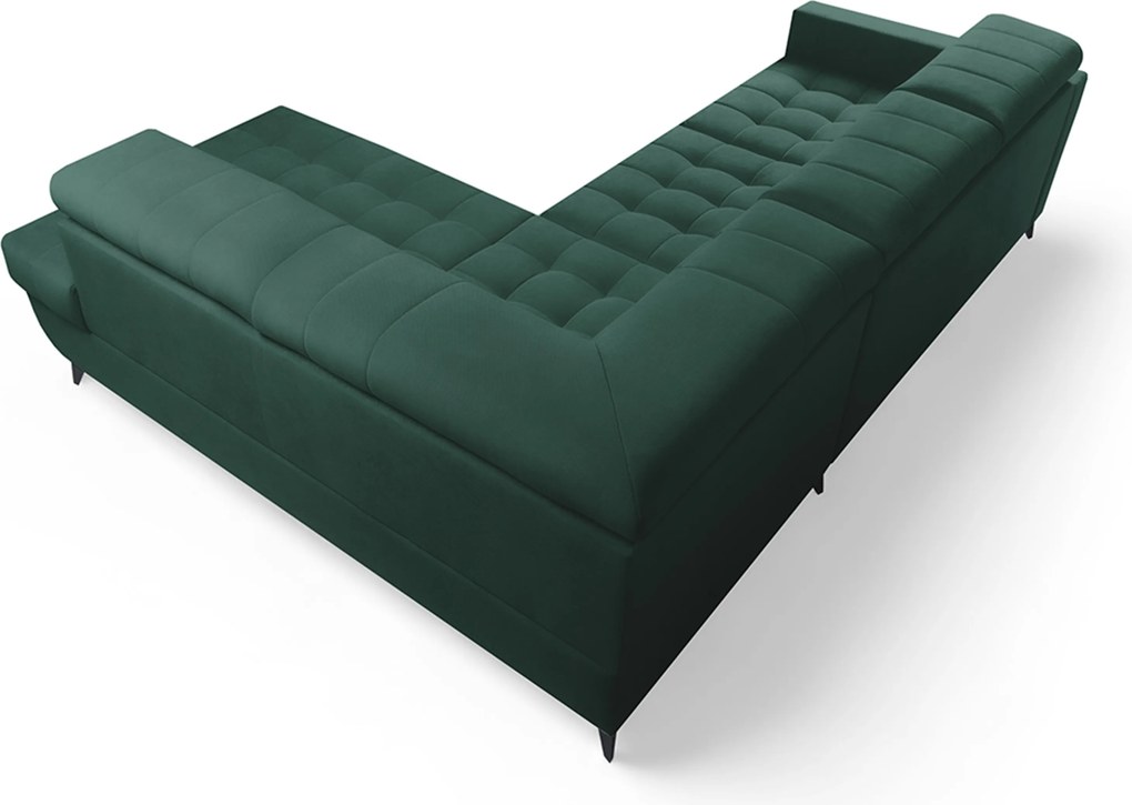 Colțar extensibil Nardo L dreapta - verde catifea Bluvel 78