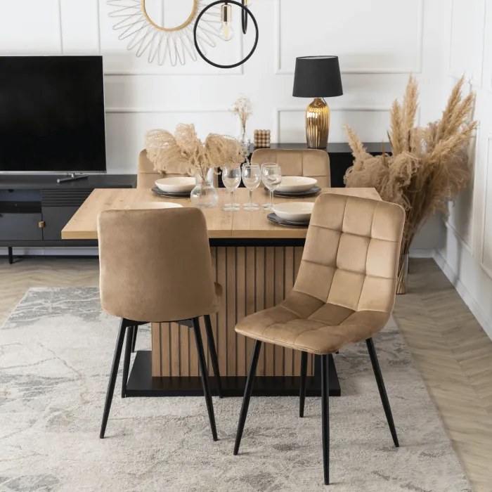 JAKS Masă extensibilă 130 - 180 cm stejar artisan negru Giant