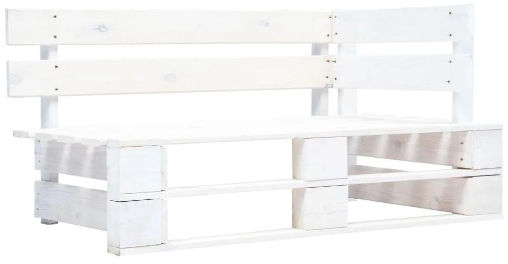 3066714 vidaXL Set mobilier din paleți cu perne, 4 piese, alb, lemn pin tratat